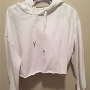 White cropped hoodie